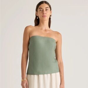 New 100% European Linen Strapless Top size medium